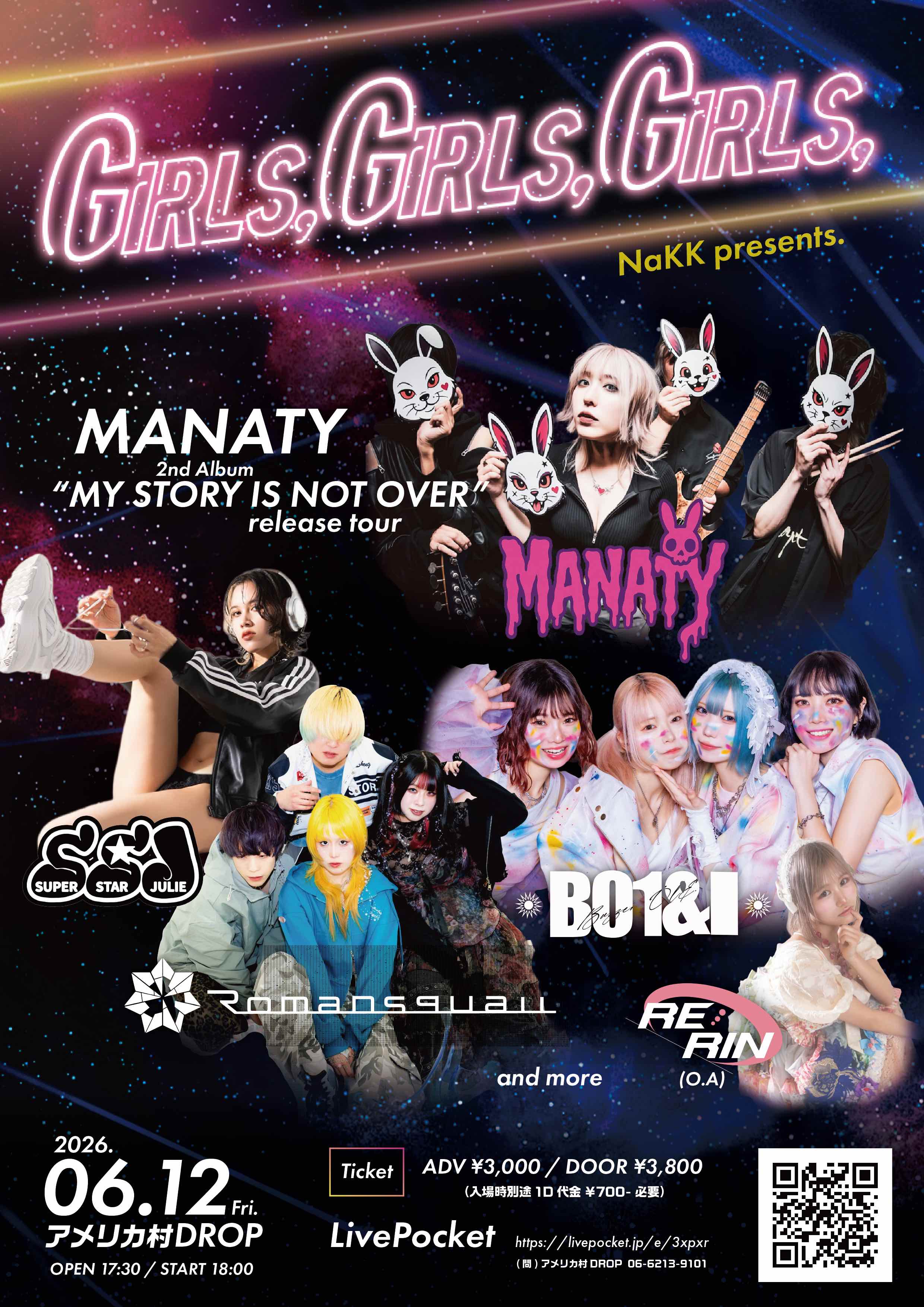 Girls,Girls,Girls,-MANATY 2nd Album MY STORY IS NOT OVER release tour